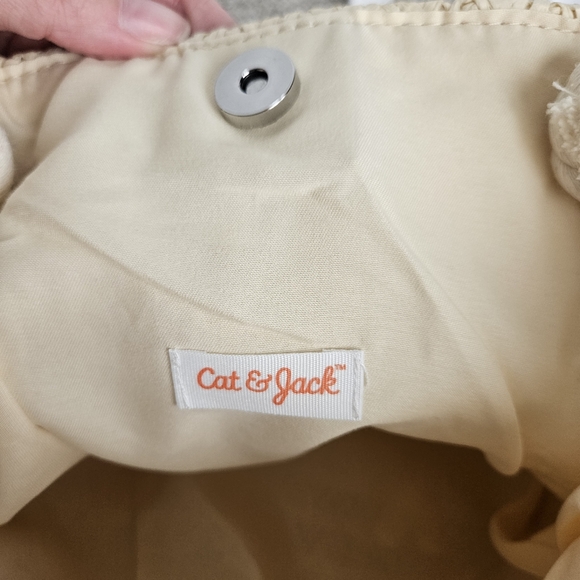 Cat & Jack Heart Patterned Woven Tote Bag Embroidered Hearts - Picture 6 of 10